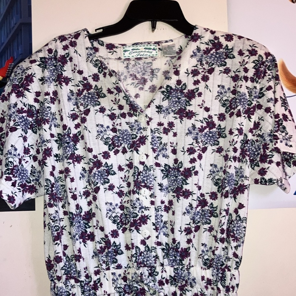 Vintage Emerald Isle Floral Romper Size XL - Picture 2 of 11